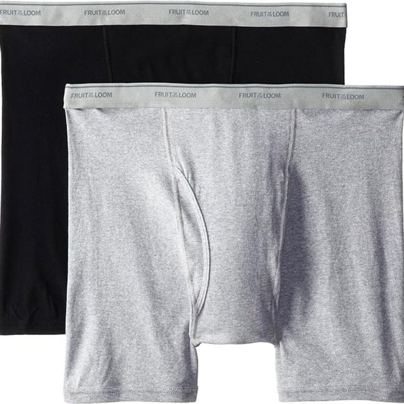 Fruit of the Loom Other - Fruit of the Loom Men's Big Man Black and Gray Boxer Brief 2pk, 2XB